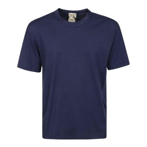 Blå Bomuld Half-Sleeved Regular Fit T-Shirt