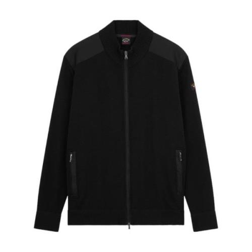 WOOL FULL ZIP SWEATER WITH ICONIC BADGE