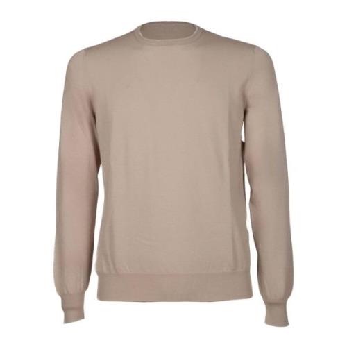 Lys Beige Ribbet Bomuld Crepe Top