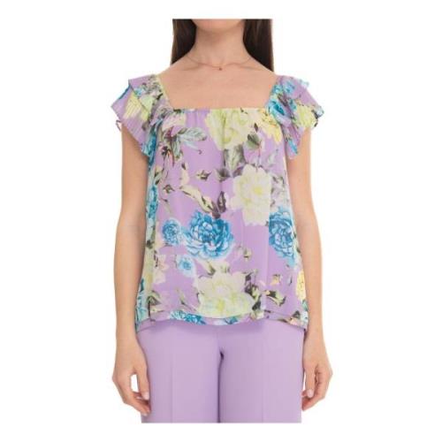 Blomstret Ruffle Top