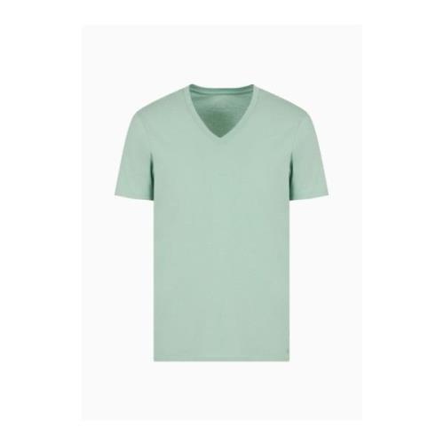 Pima Bomuld V-Hals T-Shirt Grøn