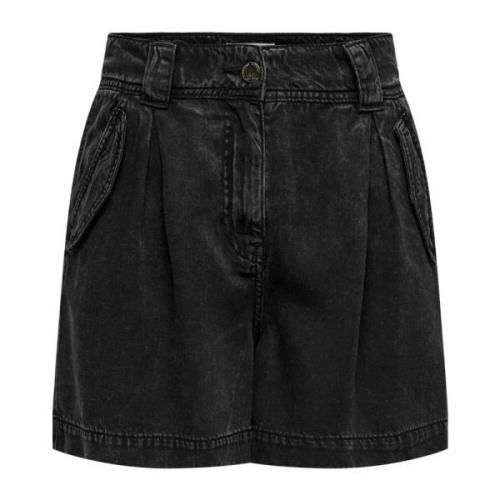 Sort Lyocell Frontlomme Shorts