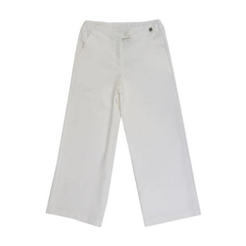 Hvide brede bukser med lommer
