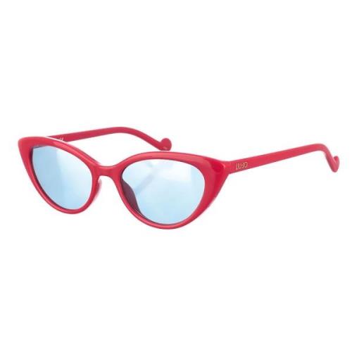 Rosa Cat-Eye Solbriller med Blå Linser