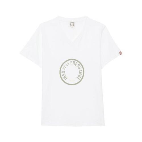 Grøn V-hals T-shirt med logo