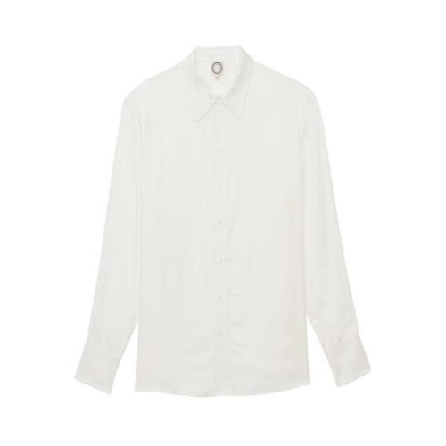 Hvid viskose skjorte med eksklusivt mønster