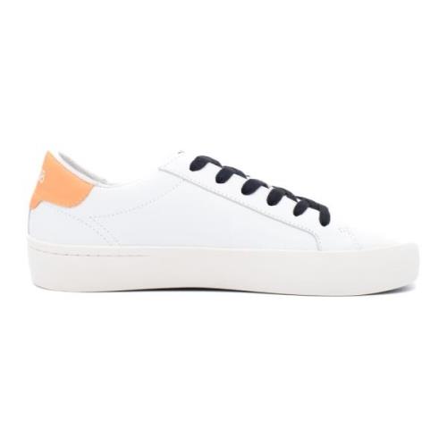 Læder Street Sneakers Hvid Orange