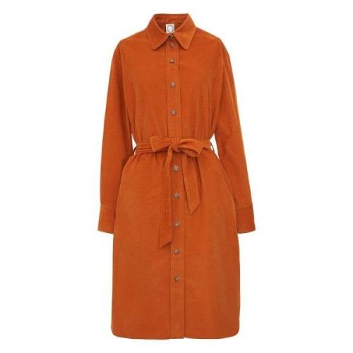 Orange Velvet Skjortekjole