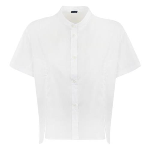 Hvid Bomuldsskjorte Kortærmet Knaplukning