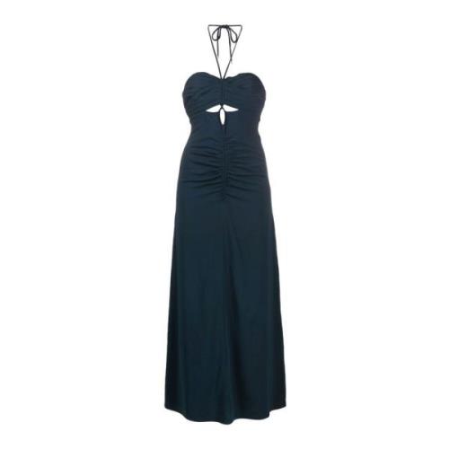 Cut-Out Ruched Maxi Kjole