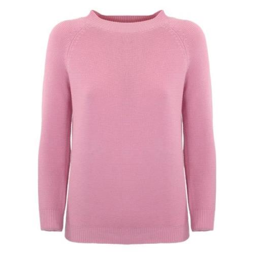 Pink Bomuld Sweater Links Langærmet