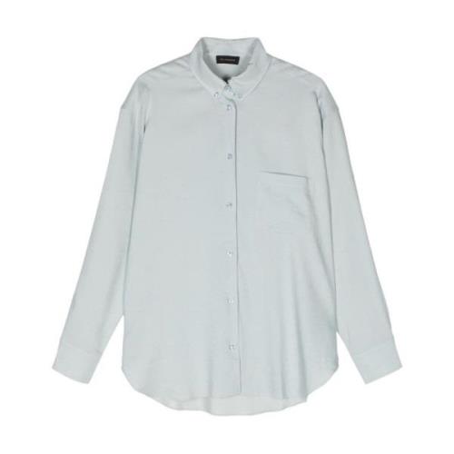 Oversize Linen Viscose Button Down Skjorte
