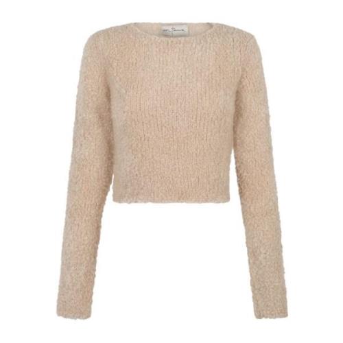 Blød Beige Jersey Silke Blanding Sweater