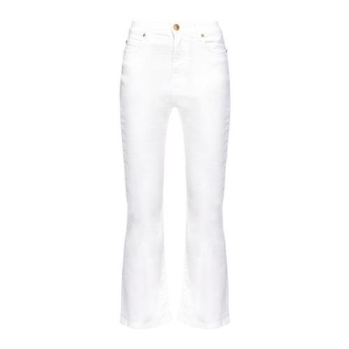 Bootcut Cropped Trousers in Hvid
