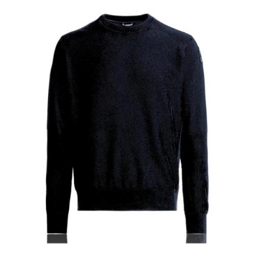 Navy Strikket Crew Neck Sweater