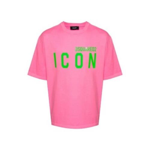 Fluorescerende Pink Logo T-shirt