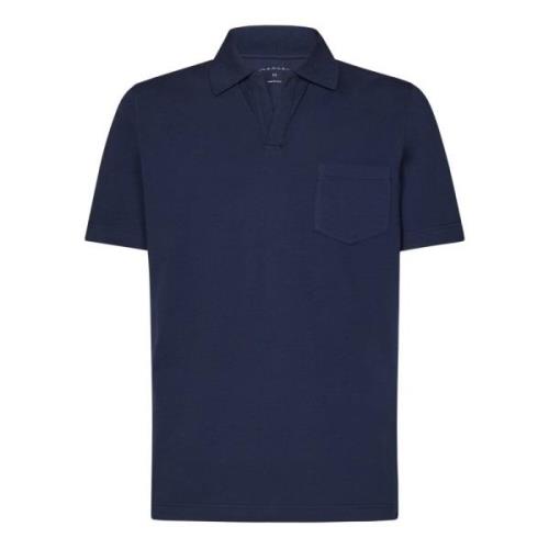 Navy Blue Cotton Jersey Polo Shirt