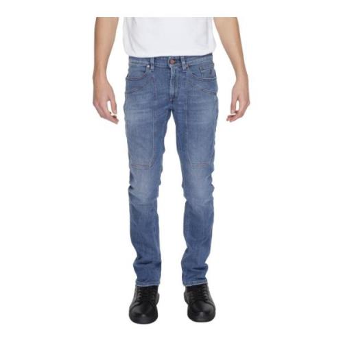 Blå Lynlås Knapper Jeans Lommer