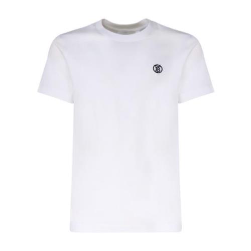 Hvid Jersey Vævet Logo T-shirt