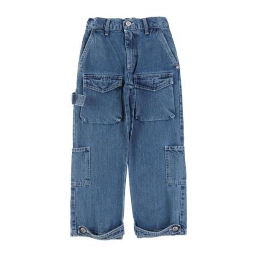 Cargo Jeans med taljebælte og lommer