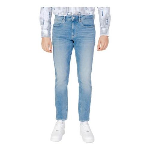 Blå Slidte Effekt Jeans Mænd