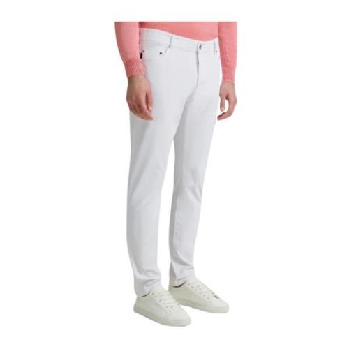 Hvid Elastisk Slim Fit Surflex Bukser