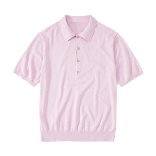 Bomuld Jersey Polo Shirt med 4 Knapper