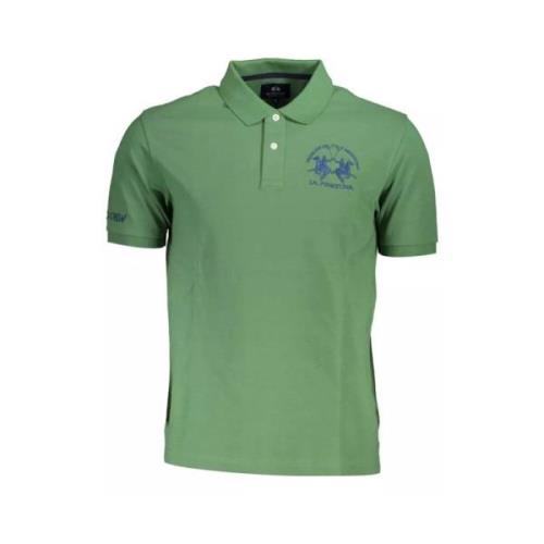 Grøn Bomuld Polo Shirt, Kortærmet, Logo Broderi