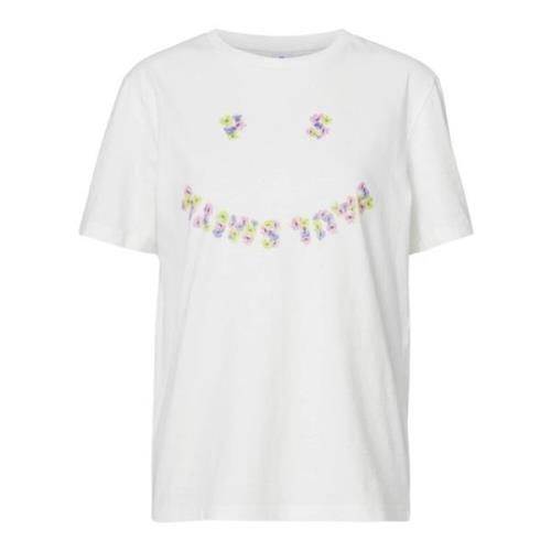 Blomstret Rundhalset T-shirt Kollektion