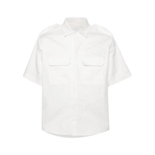 Hvid kortærmet minimalistisk skjorte