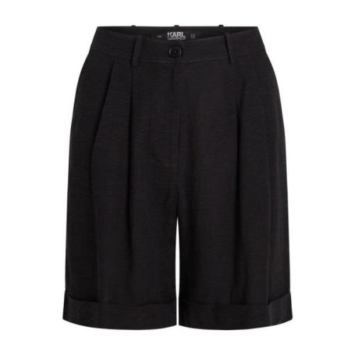 Sort Linned Shorts