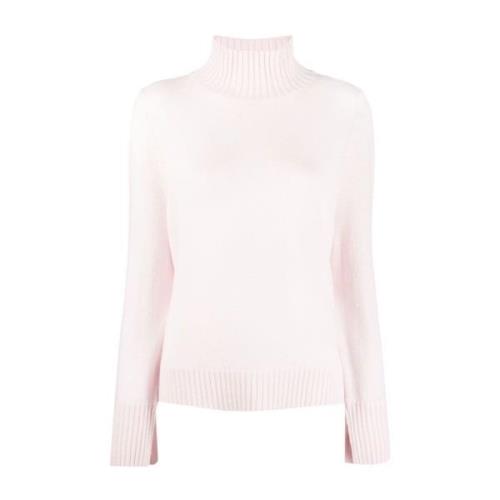 Lyserød Cashmere Roll-Neck Sweater