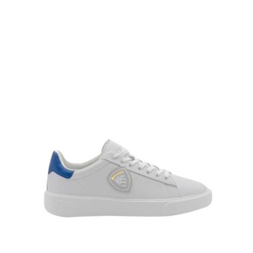 Hvid/Royal Læder Tennis Sneakers