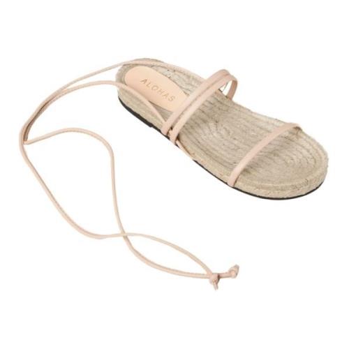 Beige Læder Sandaler