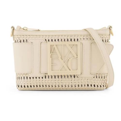 Beige Skuldertaske med Lynlåslukning