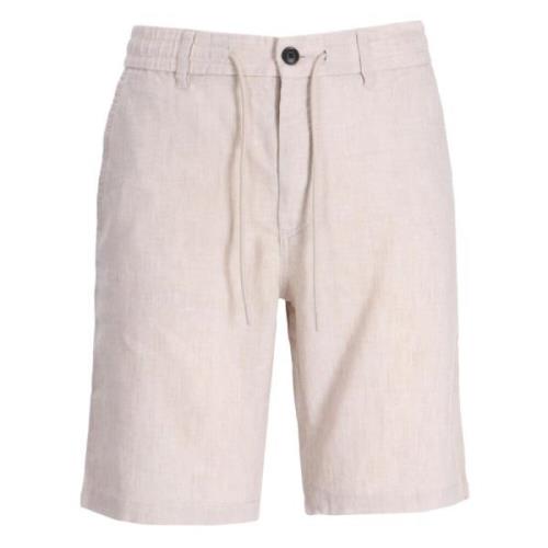 Linned shorts med lommer