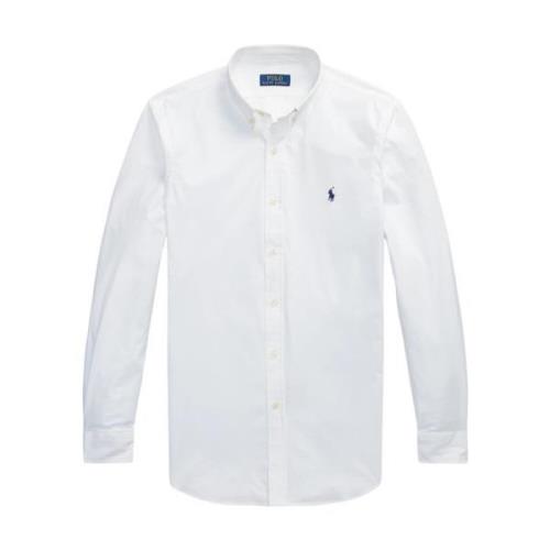 Langærmet sportsskjorte hvid