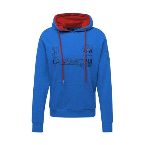 Hoodie med forlomme og broderet logo