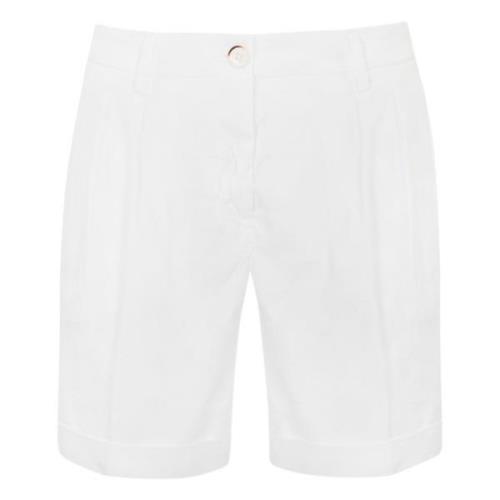 Hvide Linned Bermuda Shorts