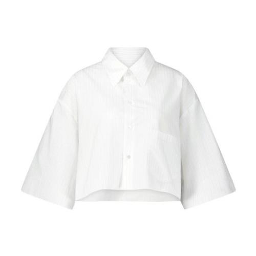 Kort Bomuldsskjorte med Moderne Detaljer