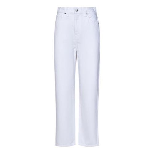 Hvid Slim Fit Ankel Jeans