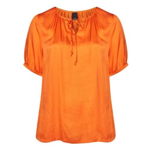 Forårs Orange Modal Klassisk Bluse