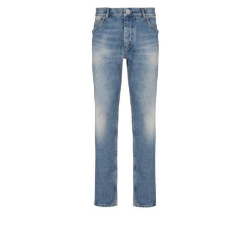 Blå vask vintage denim jeans