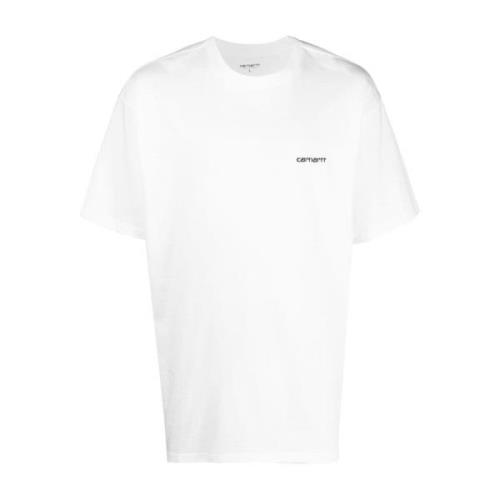 Logo-Print Bomuld T-shirt i Hvid