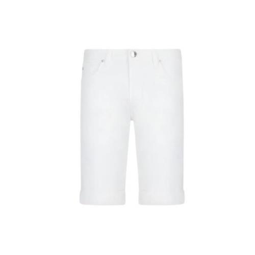 Blank Bomuld Bermuda Shorts med Fold-Hvid