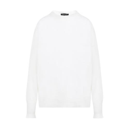 Hvid Mohair Pullover Sweater