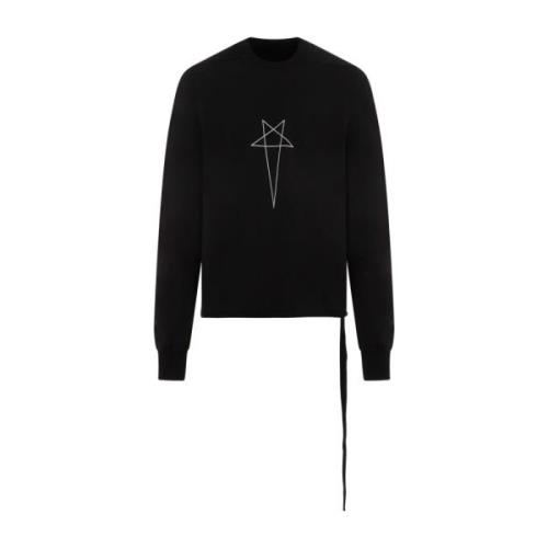 Sort Bomuldssweater med Pentagram