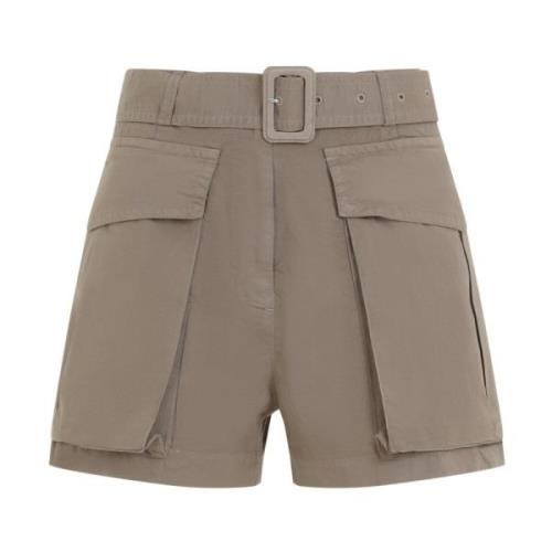 Beige Bomuld Cargo Shorts