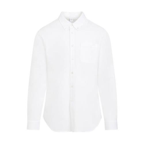 Hvid Bomuldsskjorte Button-Down Krave