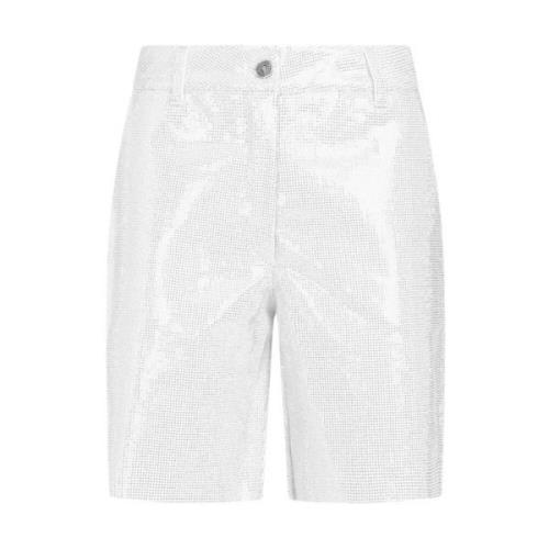 Hvid Metallic Rhinestone Shorts